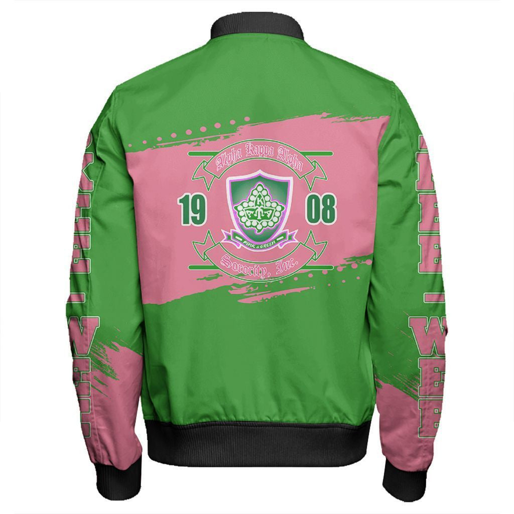Sorority Jacket - AKA Indiana University Sleeve Zip Bomber Jacket