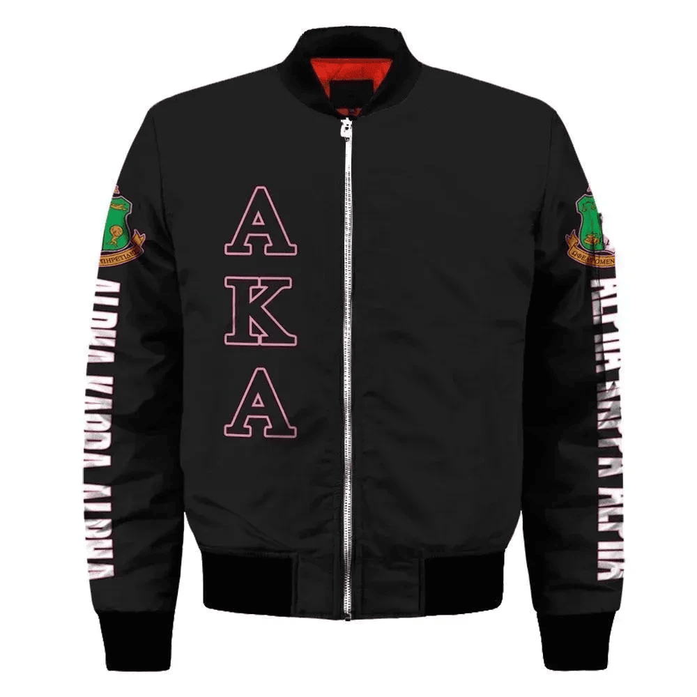 Sorority Jacket - AKA Phenomenal Woman Sleeve Zip Bomber Jacket