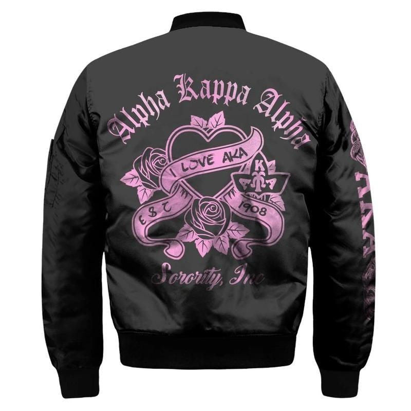 Sorority Jacket - Roses AKA Sleeve Zip Bomber Jacket