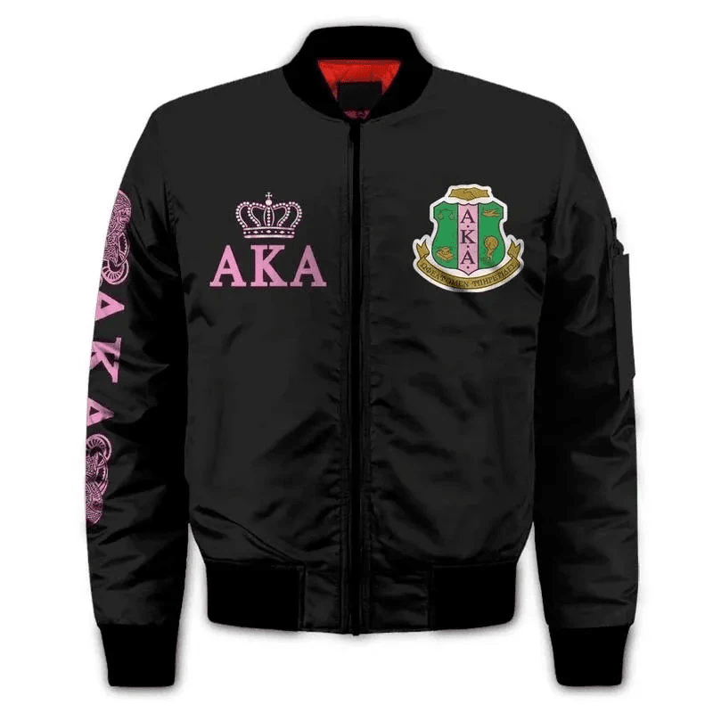 Sorority Jacket - Roses AKA Sleeve Zip Bomber Jacket