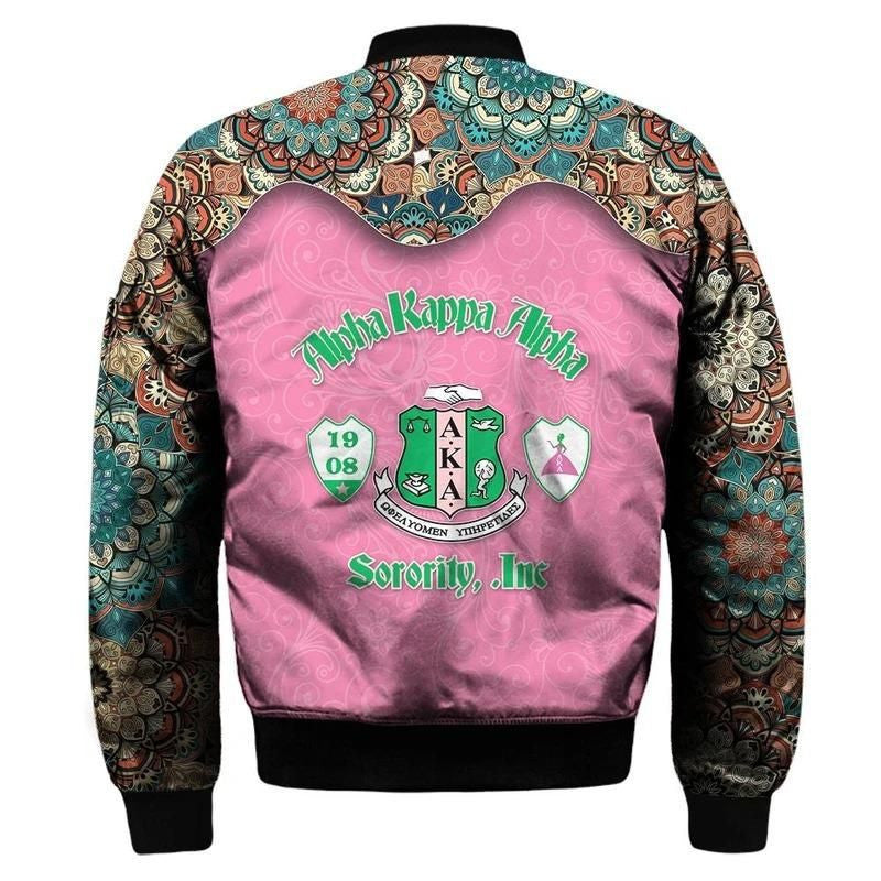 Sorority Jacket - Floral AKA Sleeve Zip Bomber Jacket