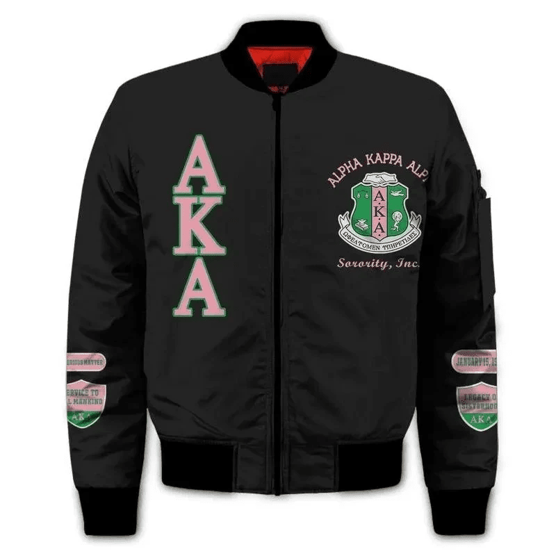 Sorority Jacket - Ivy League AKA Sleeve Zip Bomber Jacket