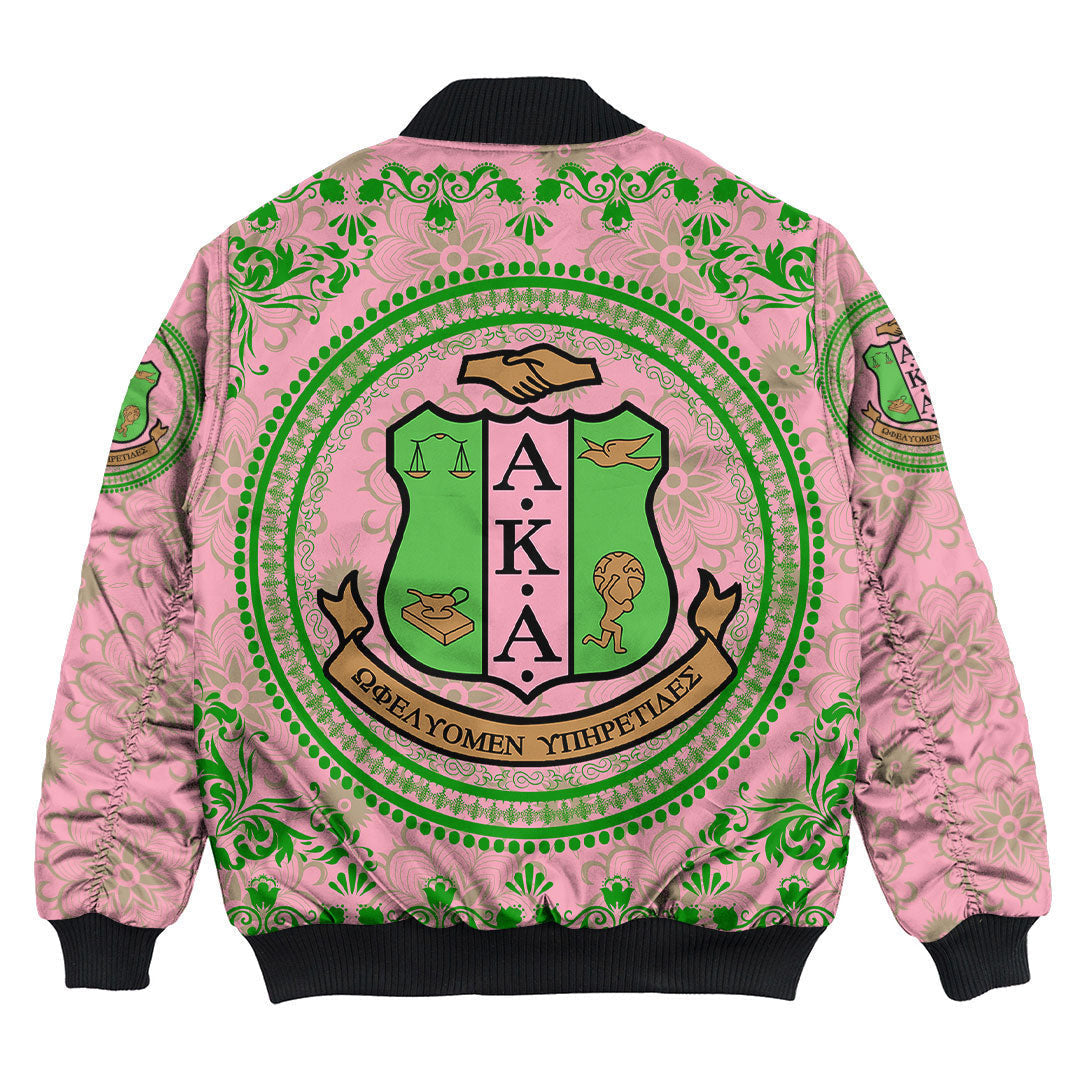 Sorority Jacket - AKA Floral Pattern Bomber Jackets