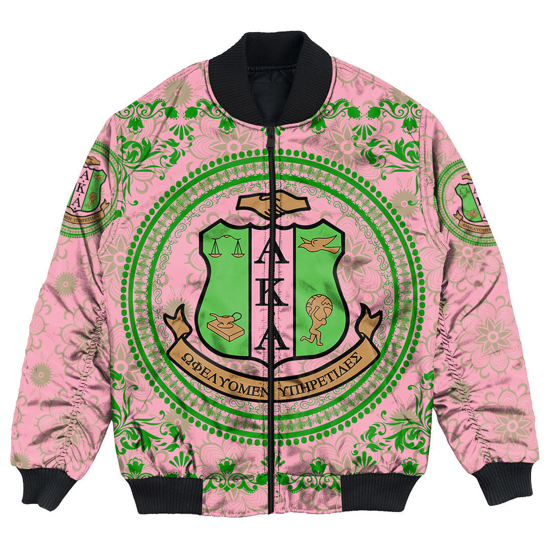 Sorority Jacket - AKA Floral Pattern Bomber Jackets