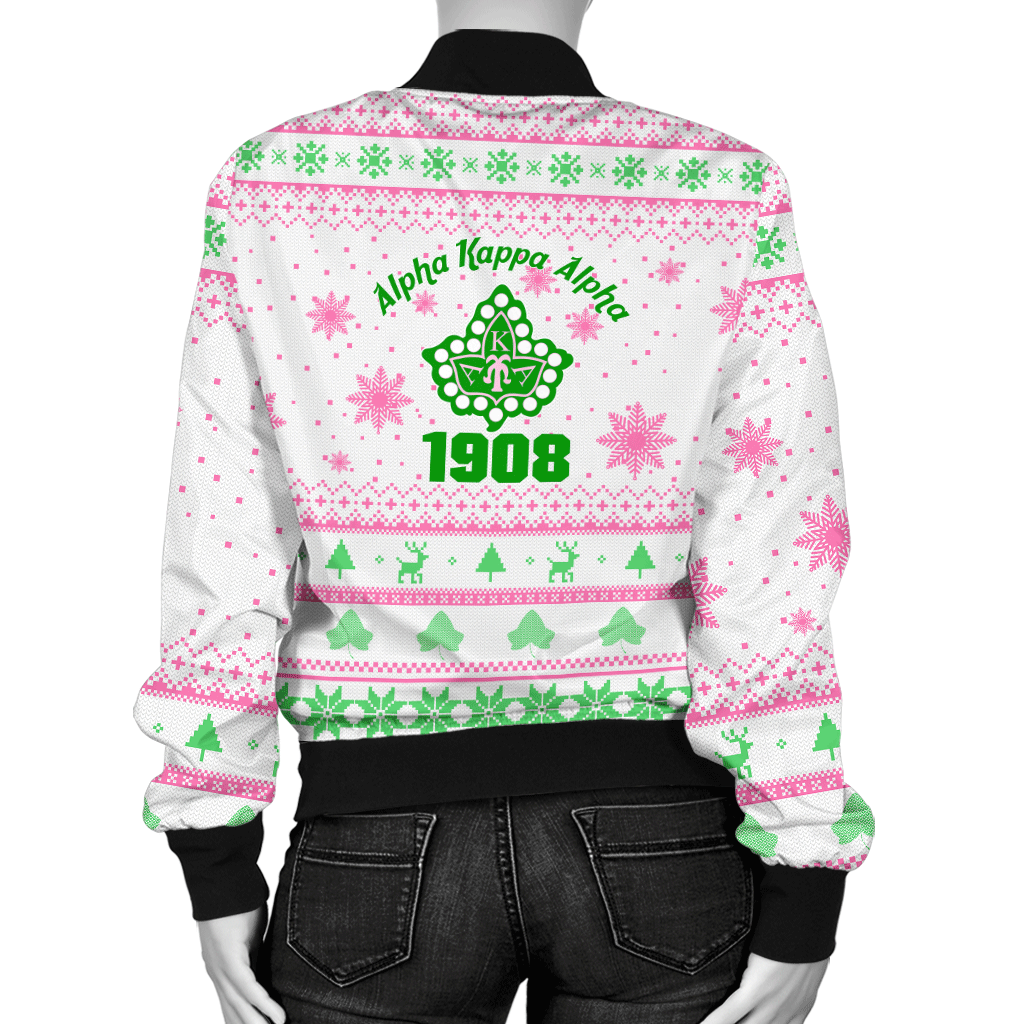 Sorority Jacket - Christmas Ivy AKA White Bomber Jacket