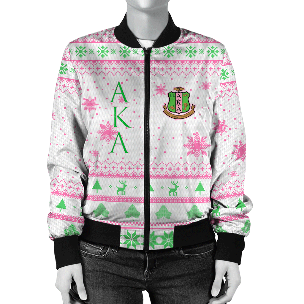 Sorority Jacket - Christmas Ivy AKA White Bomber Jacket