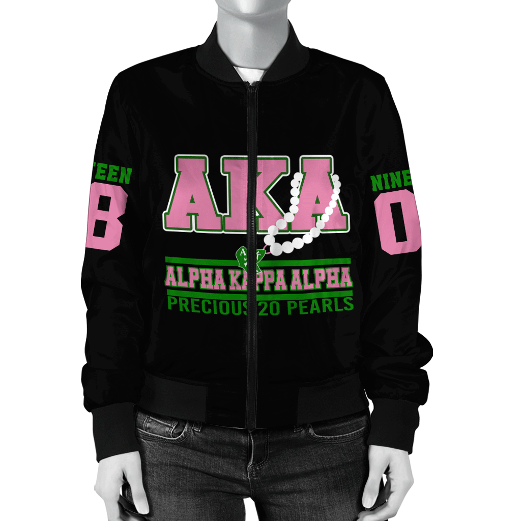 Sorority Jacket - AKA Precious Pearls Bomber Jacket