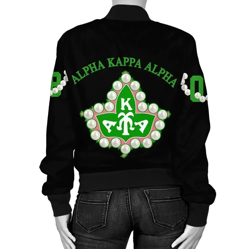 Sorority Jacket - AKA Pearl Bomber Jacket