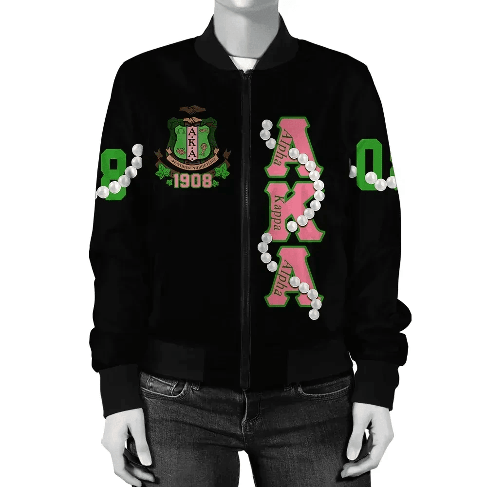 Sorority Jacket - AKA Pearl Bomber Jacket