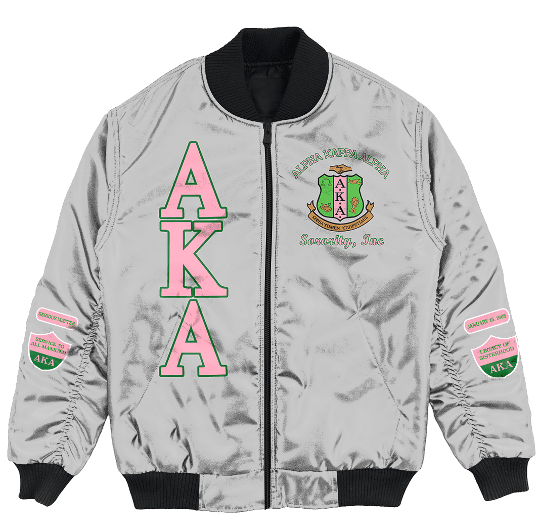 Sorority Jacket - AKA Ivy Leaf Silver