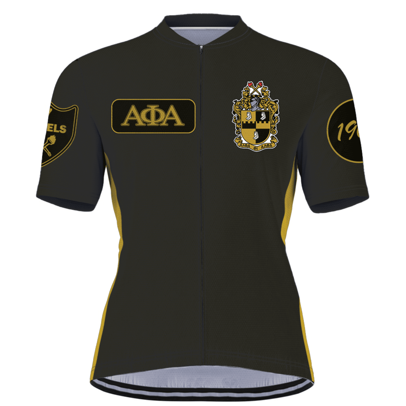 Fraternity Jersey - Alpha Phi Alpha Men Cycling Jersey Black And Gold