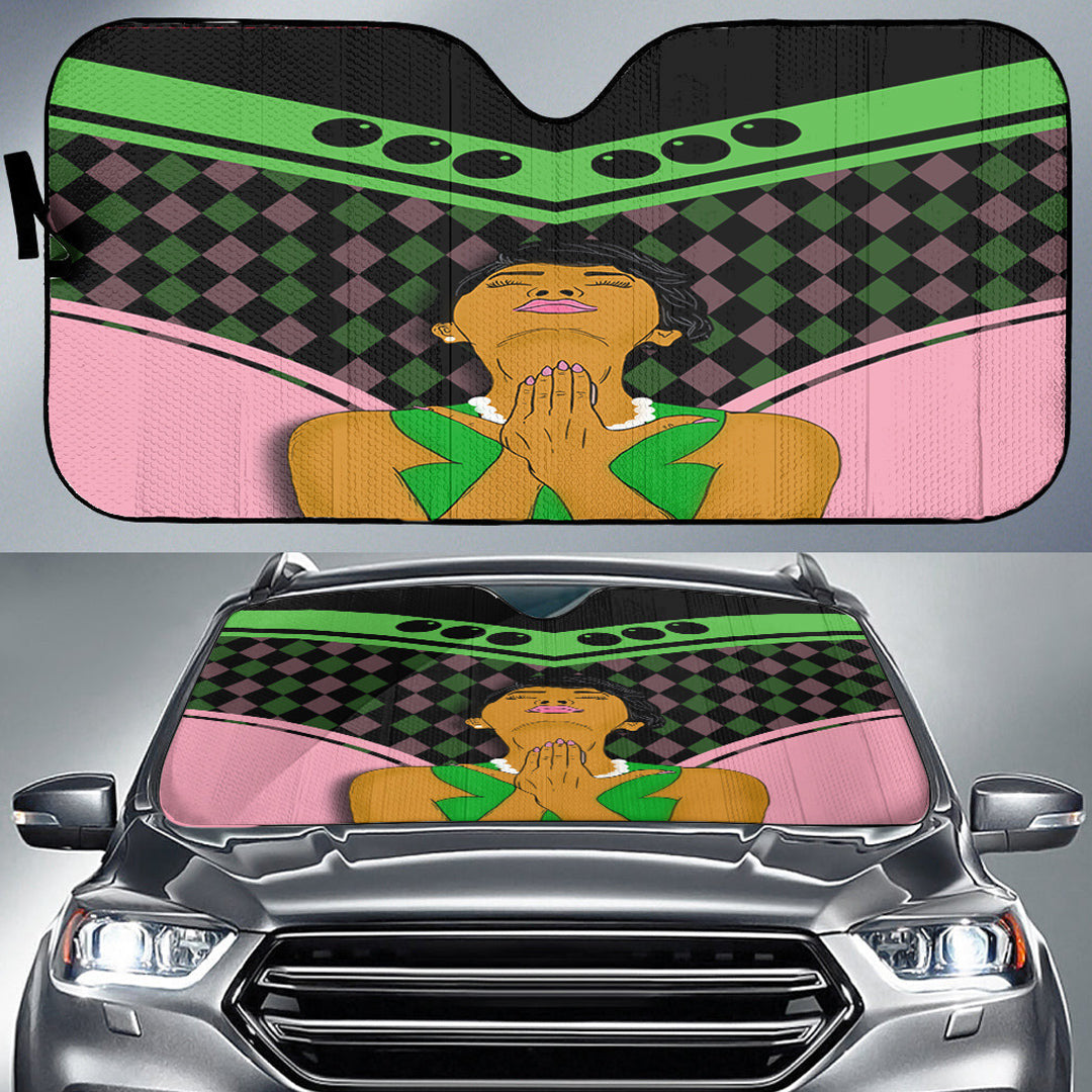 Sorority Auto Sun Shades -  Auto Sun Shades AKA Girl and Pearl Stylized