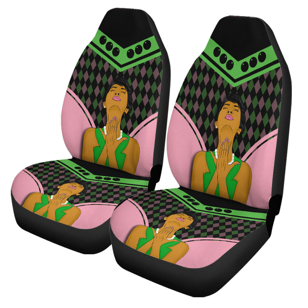 Sorority Car Seat Covers - Car Seat Covers AKA Girl and Pearl Stylized