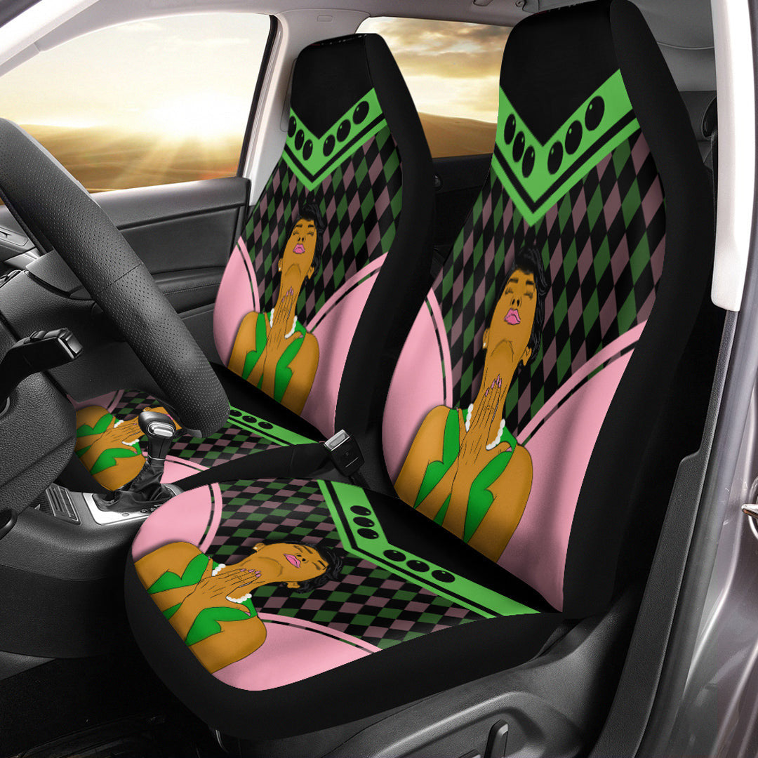 Sorority Car Seat Covers - Car Seat Covers AKA Girl and Pearl Stylized