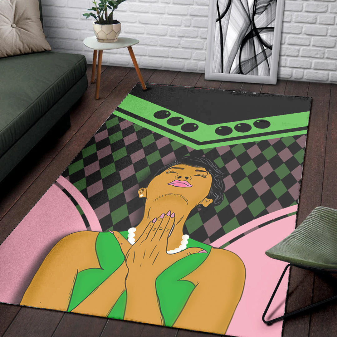 Sorority Rug -  Area Rug AKA Girl and Pearl Stylized