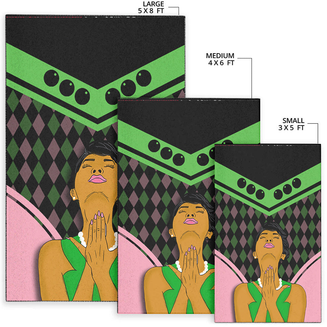Sorority Rug -  Area Rug AKA Girl and Pearl Stylized