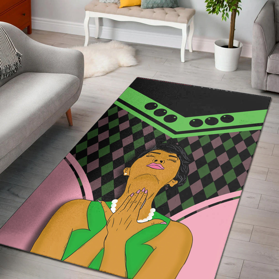 Sorority Rug -  Area Rug AKA Girl and Pearl Stylized