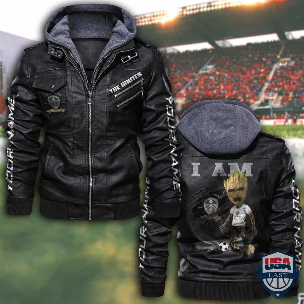 Customize Groot I Am Leeds United Fan Leather Jacket - USALast