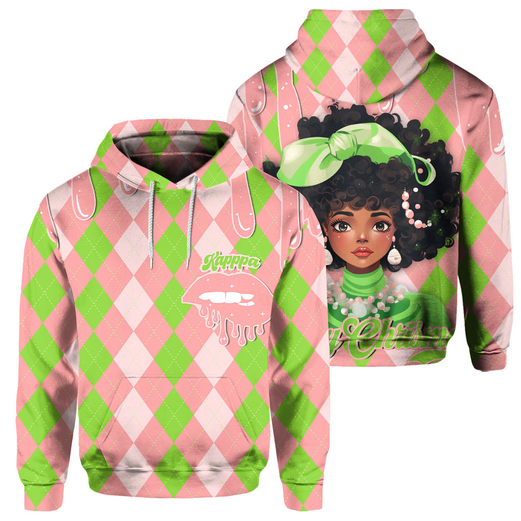 Sorority Hoodie - AKA Christmas Hoodie Girl Caro Pattern Style