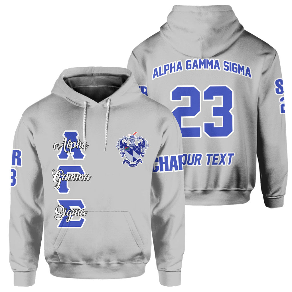 Fraternity Hoodie - Personalized Alpha Gamma Sigma Hoodie Original Silver Style