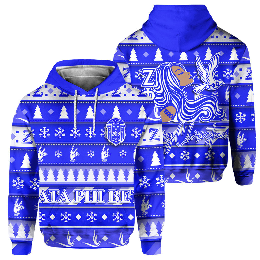 Sorority Hoodie - Christmas Zeta Phi Beta Girl Hoodie Royal Blue Style