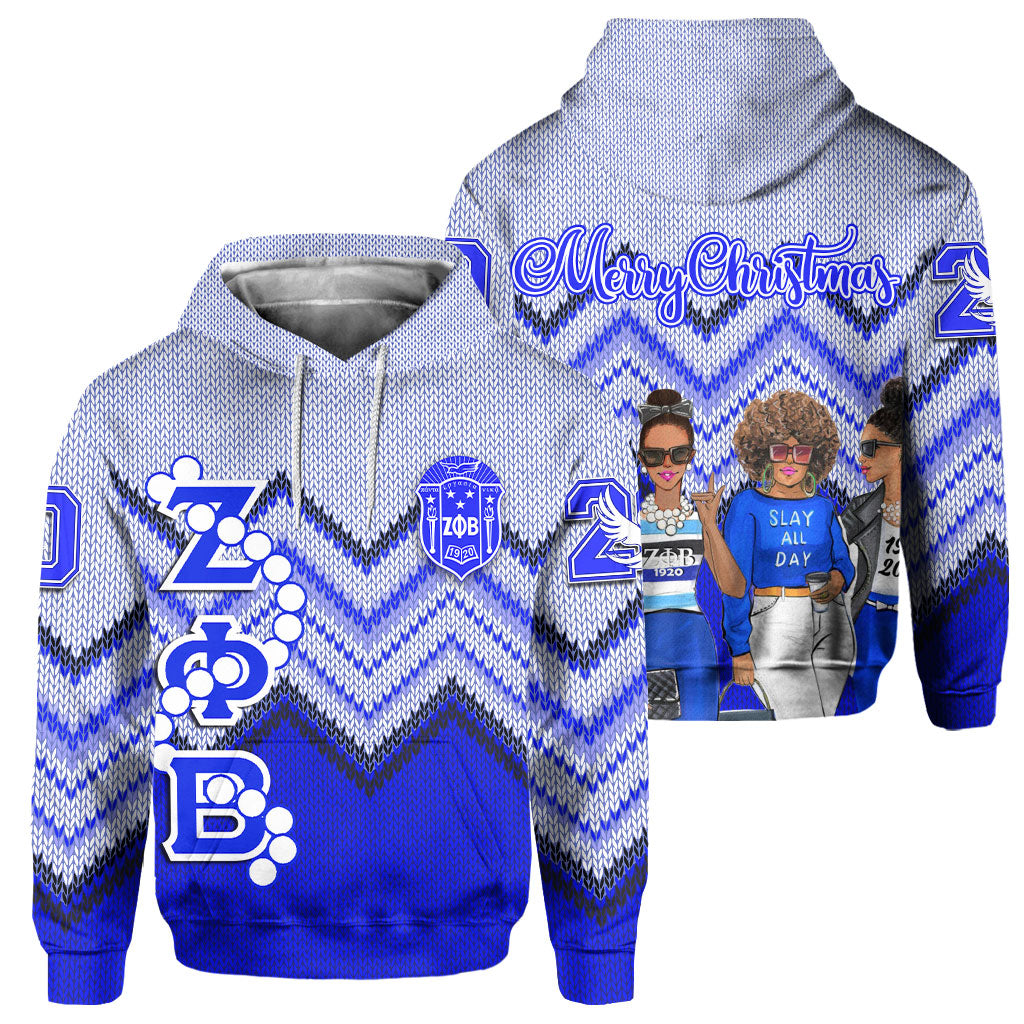 Sorority Hoodie - Christmas Zeta Phi Beta Pearl Hoodie Four Girl Style