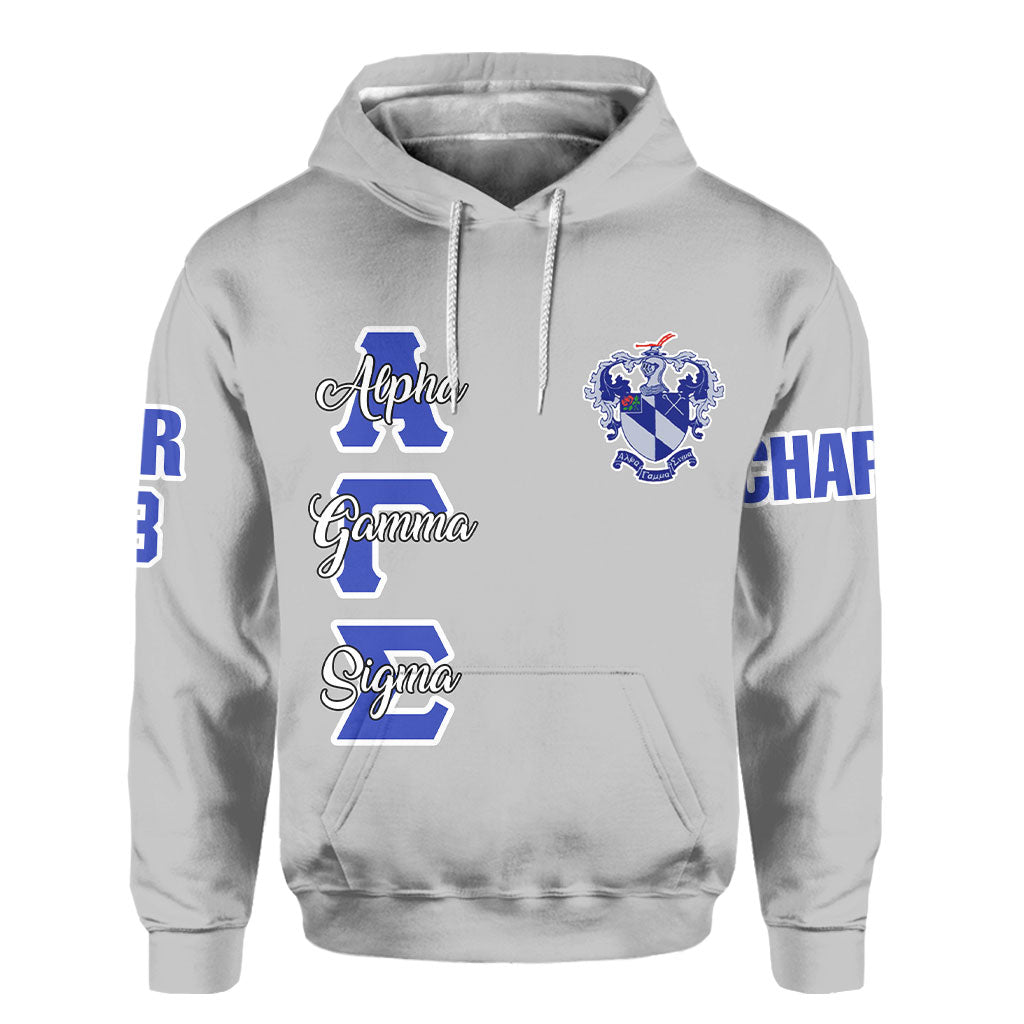Fraternity Hoodie - Personalized Alpha Gamma Sigma Hoodie Original Silver Style