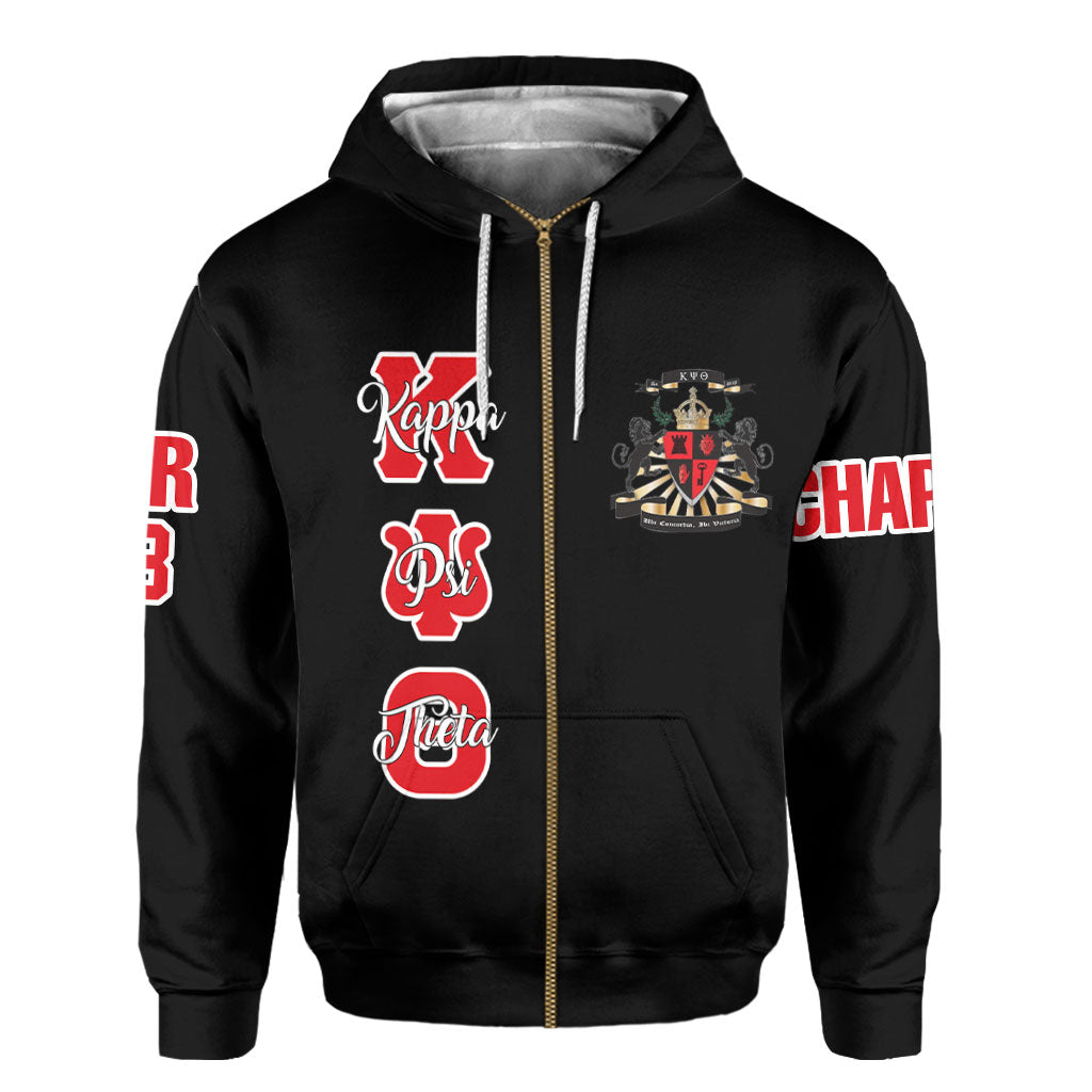 Fraternity Hoodie - Personalized Kappa Psi Theta Zip Hoodie Original Lion Claws Style
