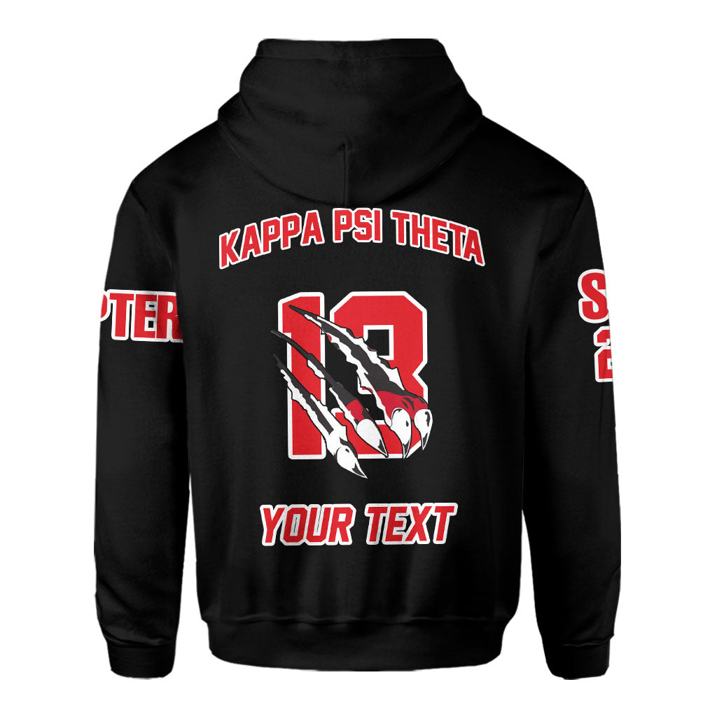 Fraternity Hoodie - Personalized Kappa Psi Theta Zip Hoodie Original Lion Claws Style