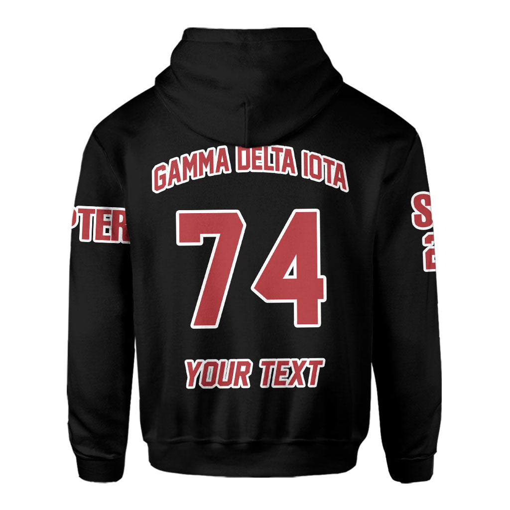Fraternity Hoodie - Personalized Gamma Delta Iota Zip Hoodie Original Dark Style