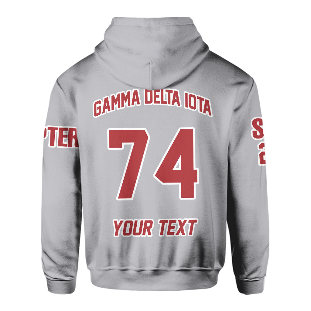 Fraternity Hoodie - Personalized Gamma Delta Iota Zip Hoodie Original Grey Style