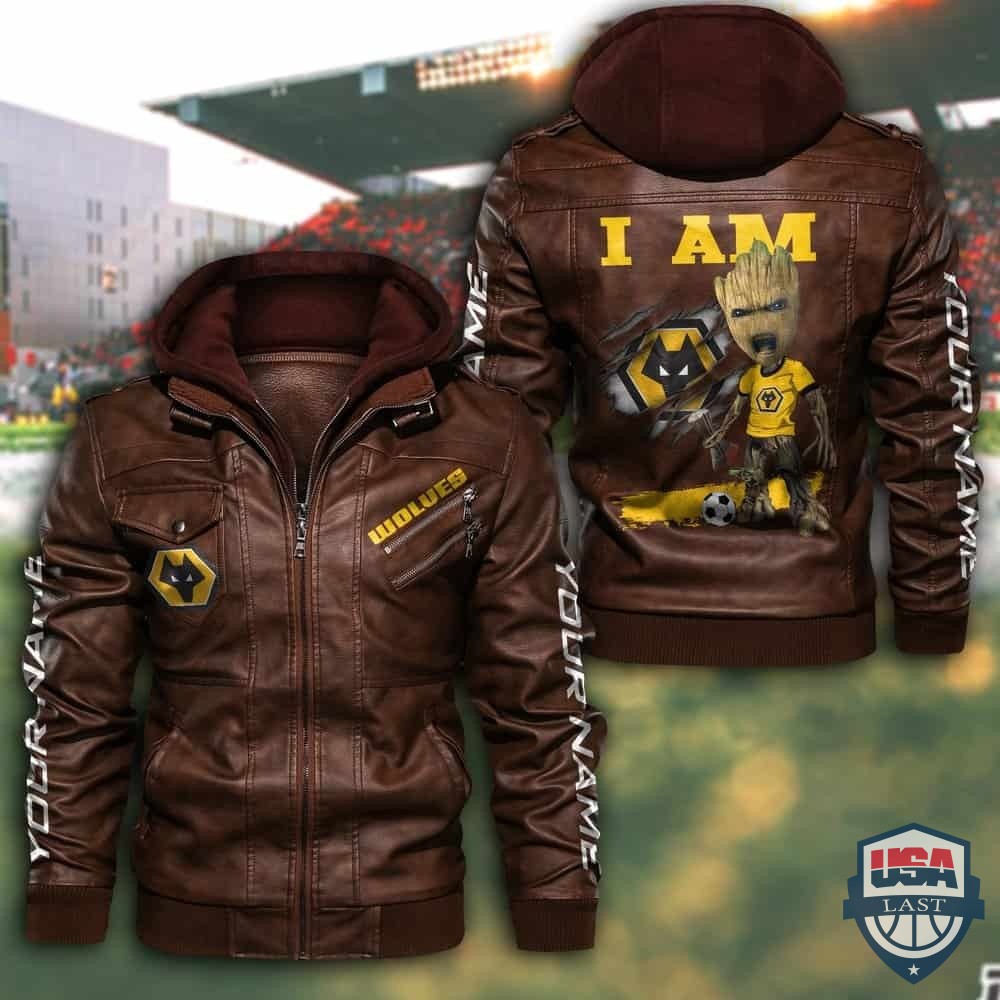 Customize Groot I Am Wolverhampton Wanderers Fan Leather Jacket - USALast