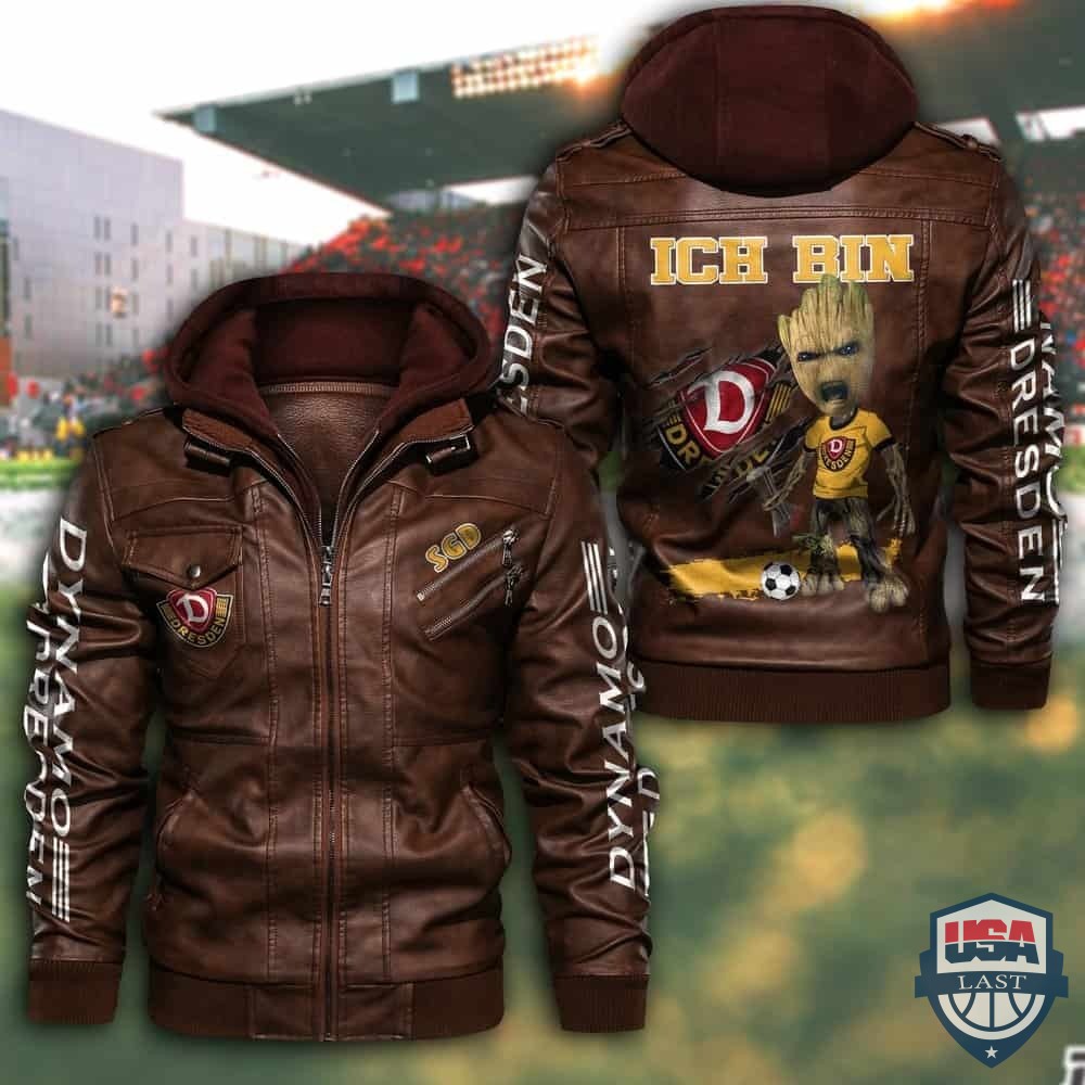 Dynamo Dresden FC Hooded Leather Jacket - HVsun