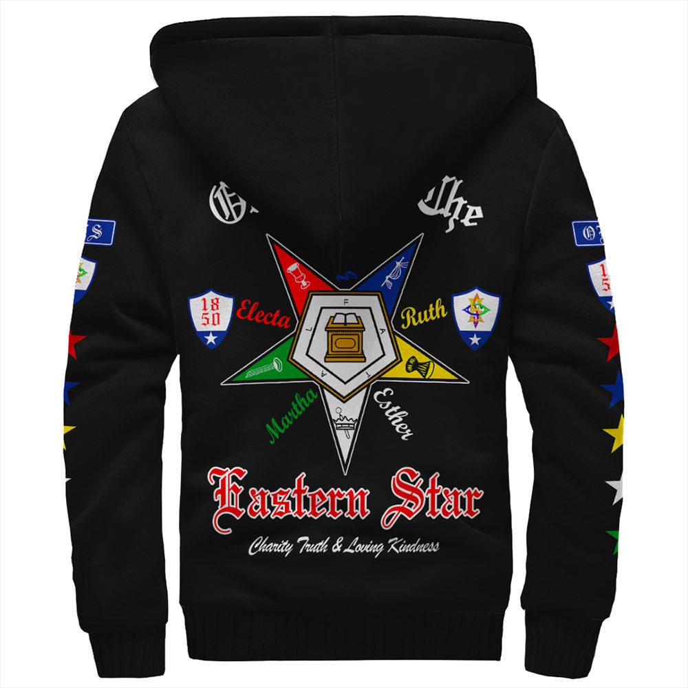 Order Of The Eastern Star Letter Black Sherpa Hoodie