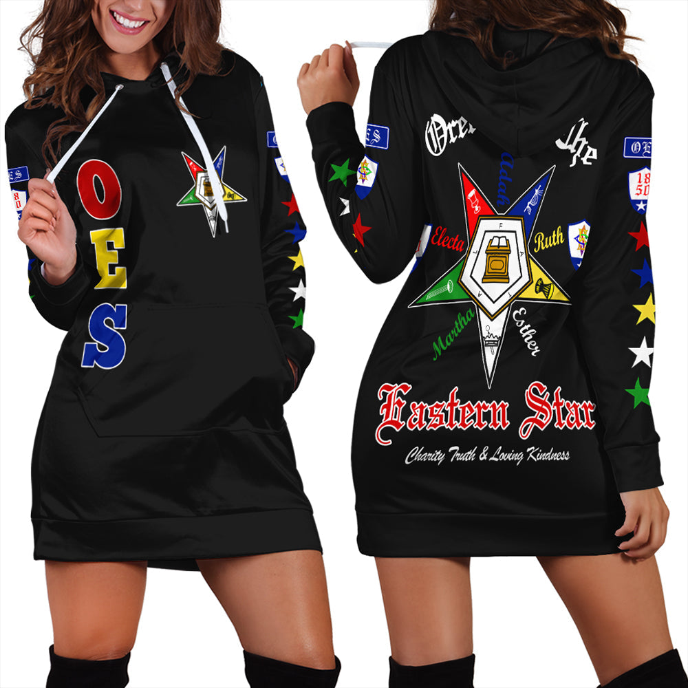 Order Of The Eastern Star Letter Black Hoodie Dress