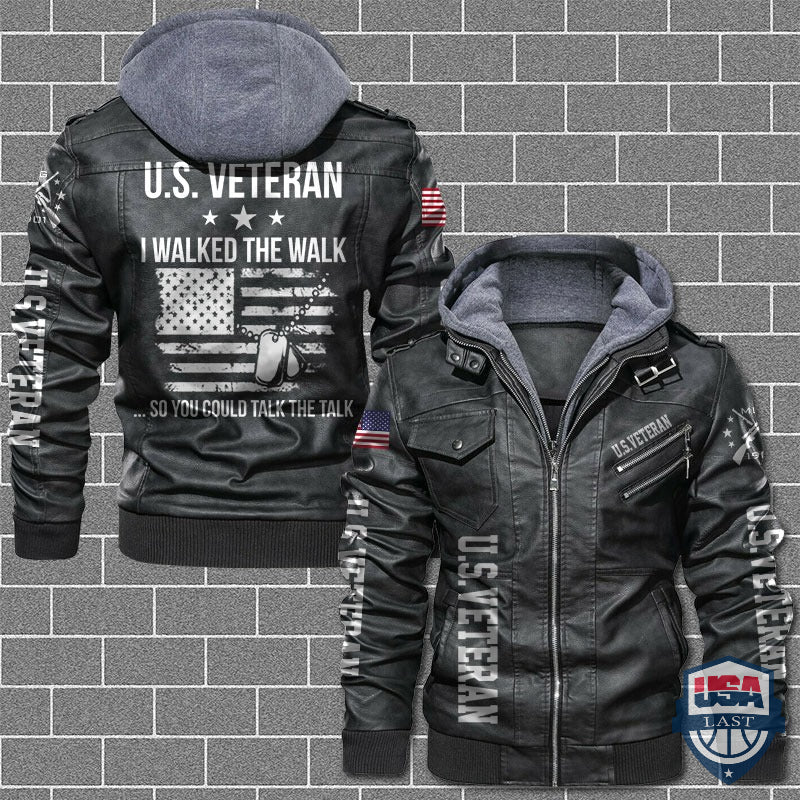 US Veteran I Walked The Walk So You Could Talk The Talk Leather Jacket - HVsun