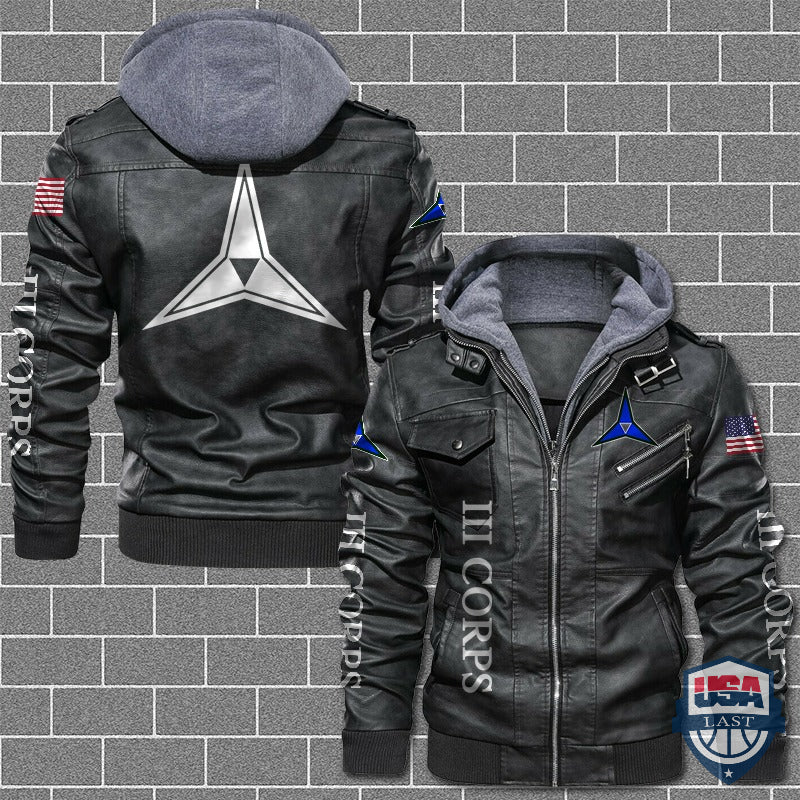 US Army III Corps Leather Jacket - HVsun