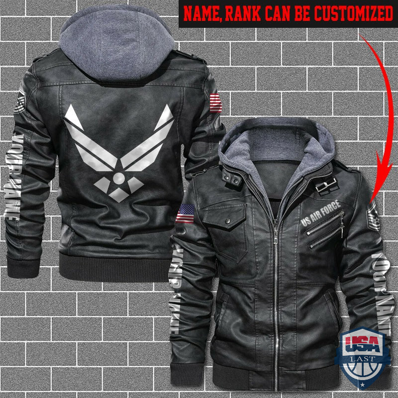 US Air Force Custom name And Rank Leather Jacket - HVsun