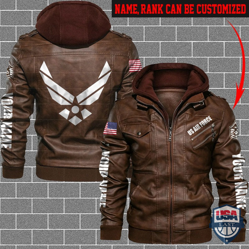 US Air Force Custom name And Rank Leather Jacket - HVsun