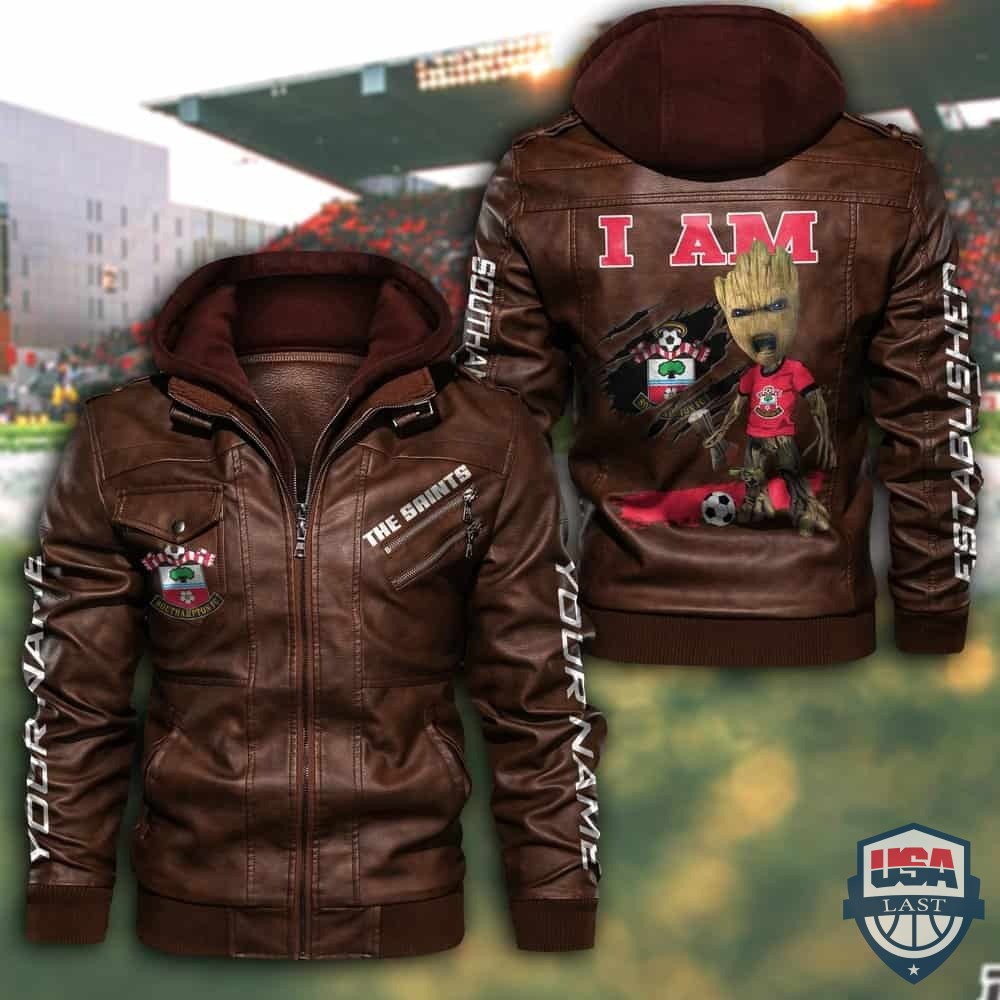 Southampton FC Baby Groot Hooded Leather Jacket - HVsun