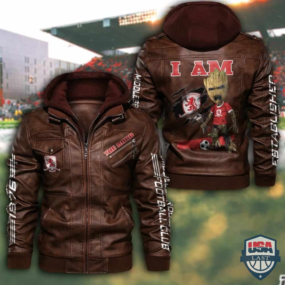 Middlesbrough FC Baby Groot Hooded Leather Jacket - HVsun