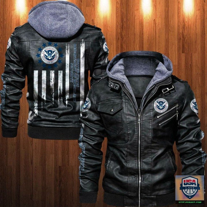 United States Department of Homeland Security Leather Jacket - HVsun