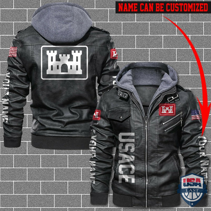 US Army Corps of Engineers Custom Name Leather Jacket - HVsun