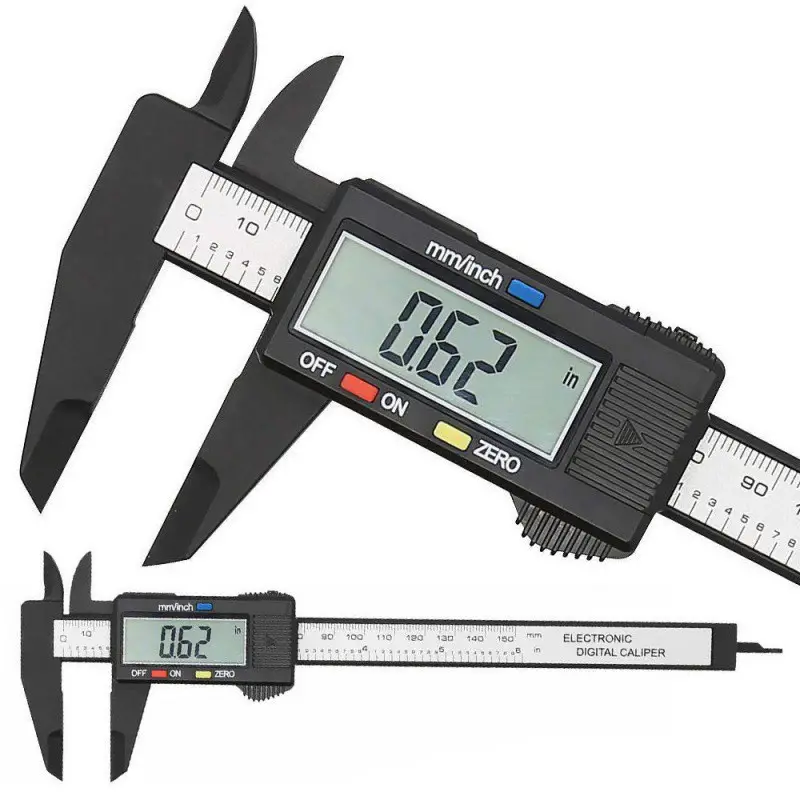 1pc 5.91inch 3.94inch Electronic Digital Caliper Carbon Fiber Dial Vernier Caliper Gauge Micrometer Measuring Tool Digital Ruler