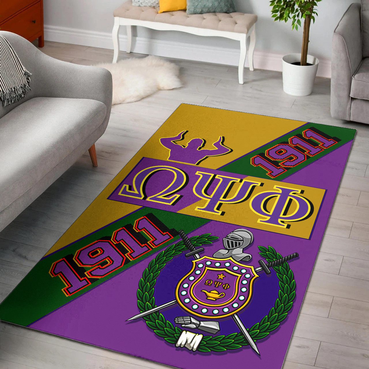 Omega Psi Phi Area Rug – Fraternity Blood In My DNA Area Rug