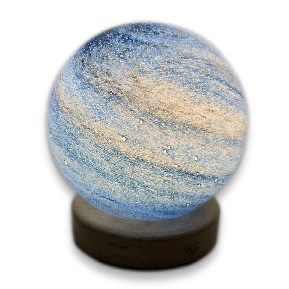 Galaxy Light LED Night Moon Lamp Planet Wood Stand-Blue