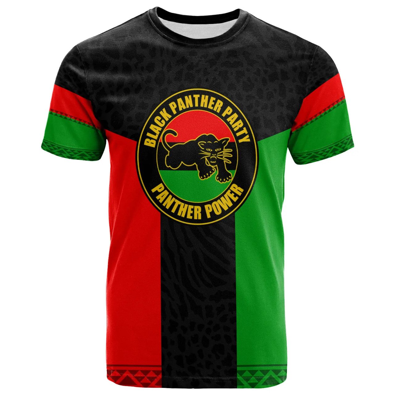African T-Shirt – Africa African Flag With Panther Power T-Shirt