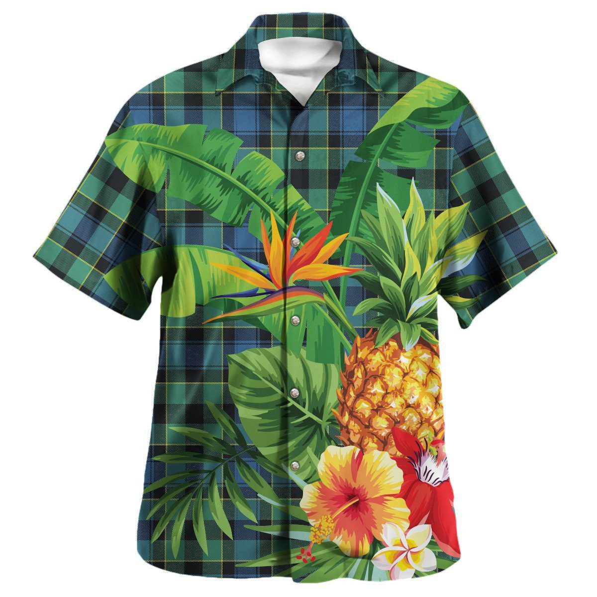 Mouat Tartan Aloha Shirt version 2