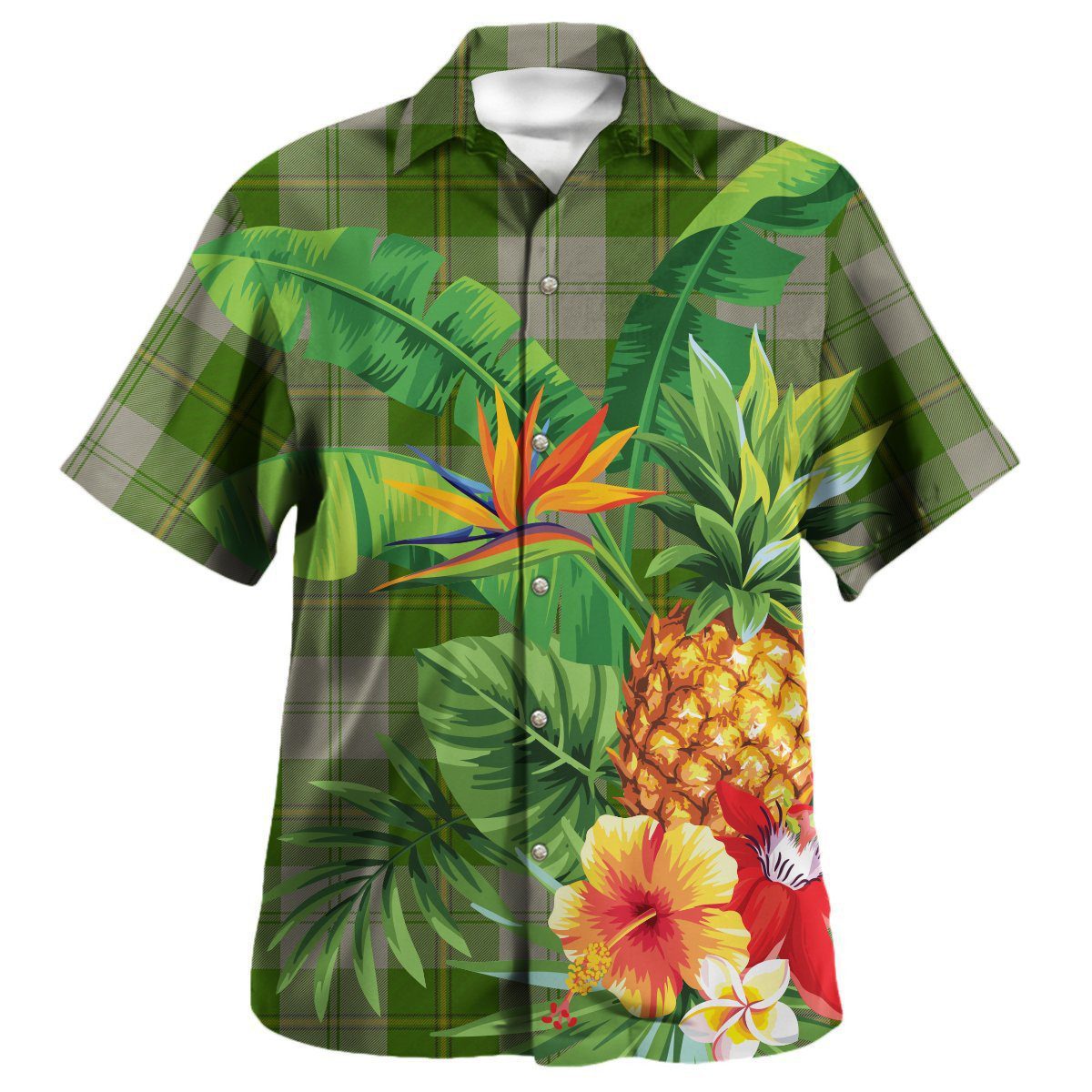 Cunningham Dress Green Dancers Tartan Aloha Shirt version 2