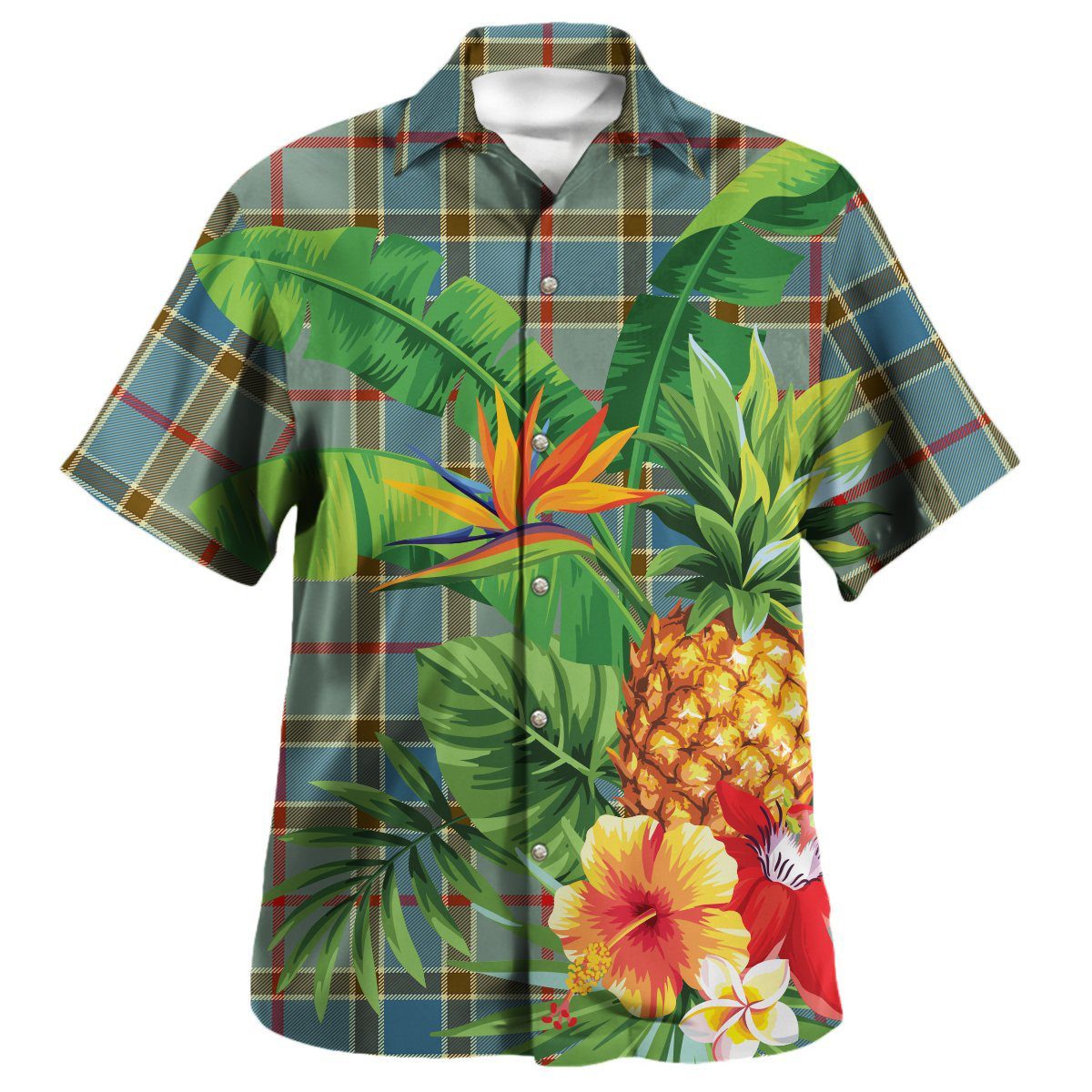 Balfour Blue Tartan Aloha Shirt version 2